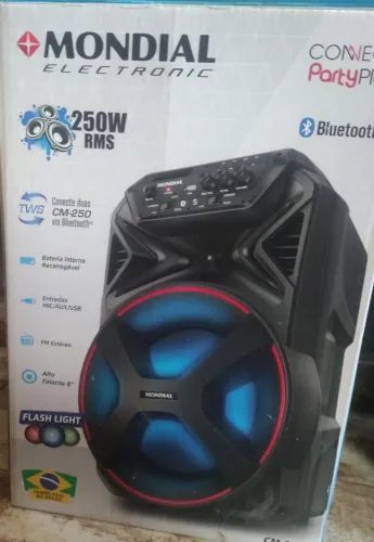 Caixa de Som Amplificada Mondial CM-250 250W RMS Bluetooth (Na Caixa!)