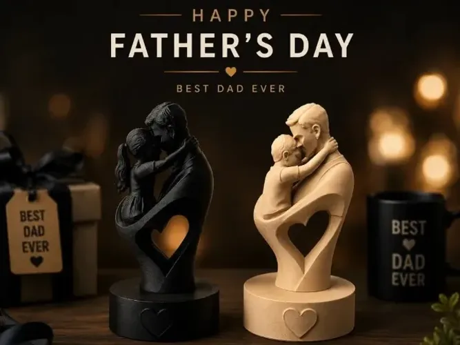Escultura Pai&Filho ou Pai&Filha - 12 cm