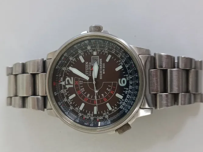 RELÓGIO CITIZEN ECO-DRIVE PROMASTER WR 200 AVIADOR CARREGAMENTO DA BATERIA À LUZ SOLAR