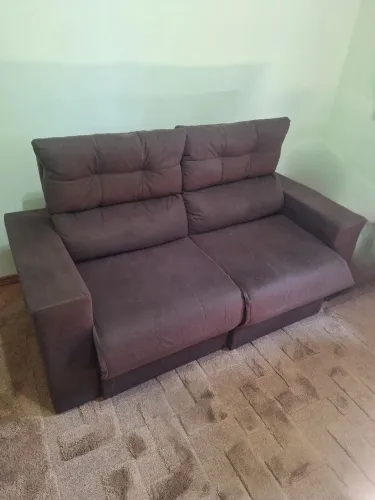 Sofá Retrátil 2 lugares marrom Suede