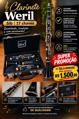 Clarinete Weril Sib 17 chaves