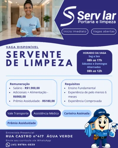 SERVENTE DE LIMPEZA