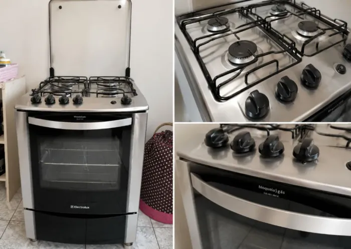 FOGÃO 04 BOCAS ELECTROLUX + FORNO  FUNCIONA TUDO