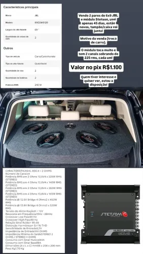 Vendo 2 pares 6x9 JBL, Módulo Stetson 