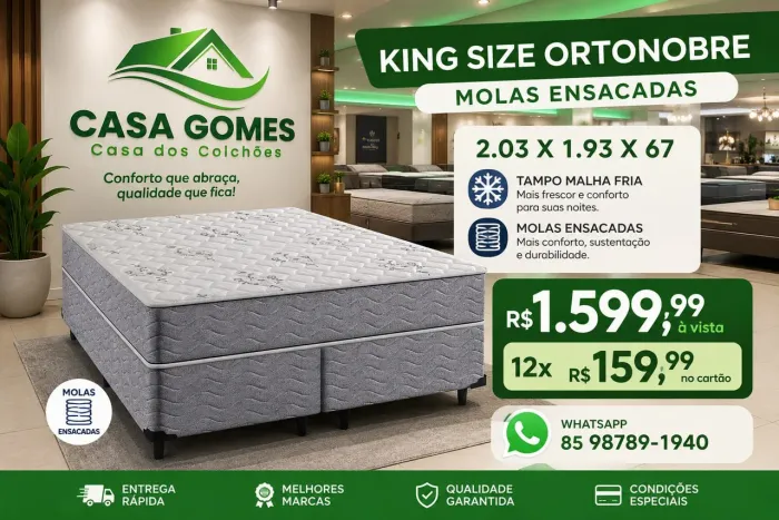 KING SIZE MOLAS INDIVIDUAL ENSACADAS ORTONOBRE COLCHÕES