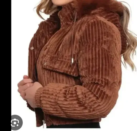 Jaqueta Puffer Cotelê Forrada Feminina