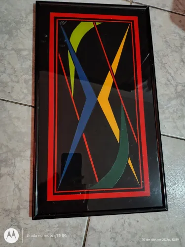 Quadro Decorativo Geométrico Vidro.Seminovo.