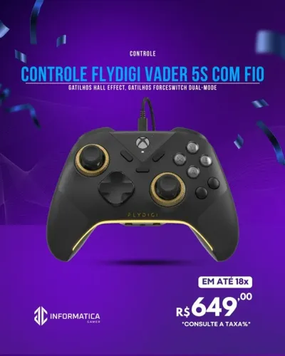CONTROLE FLYDIGI VADER 5S COM FIO