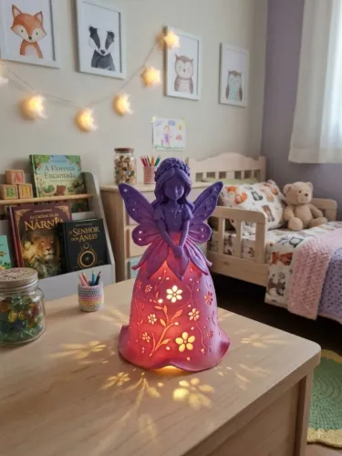 Luminária Fada Encantada - 14 cm - Impresso em 3D 
