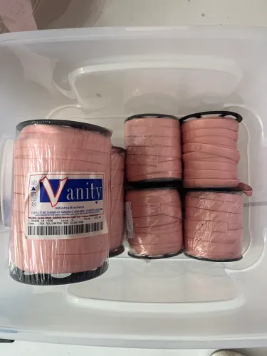 6 Rolos de elásticos para lingerie rosa
