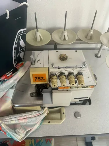 Máquina Overlock Siruba 757E Industrial Completa Funcionando
