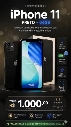 IPHONE 11 - 64GB - PRETO