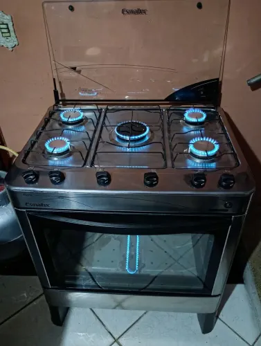 Fogão Esmaltec inox 5 bocas em ótimo estado