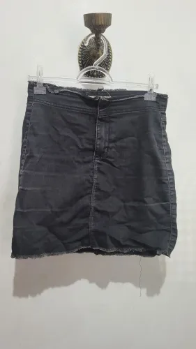 Saia jeans preta