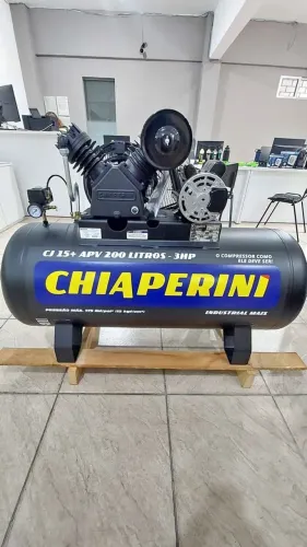 Compressor de ar 200L Motor 3hp 175psi Chiaperini - Novo/Loja