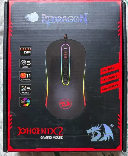 Mouse Gamer Redragon Phoenix 2 RGB 10.000 DPI - Na Caixa