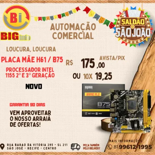 Placa Mãe Para Intel LGA1155 2x ddr3 6 Usb Vga/Hdmi - Revenger