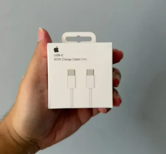 Cabo Carregador Turbo USB-C 1 Metro Trançado De Nylon Branco