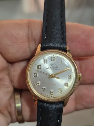 Relógio MONDAINE DE LUXE MECÂNICO PLAQUET OURO - ÓTIMO ESTADO