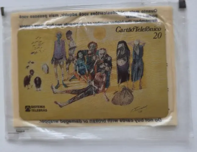 Cartão telefônico lacrado Homem Doente Portinari