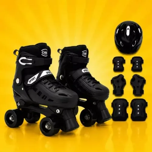 Promoção Patins 4 Rodas Regulável 29 ao 40 com Bolsa e Kit Proteção Shopee
