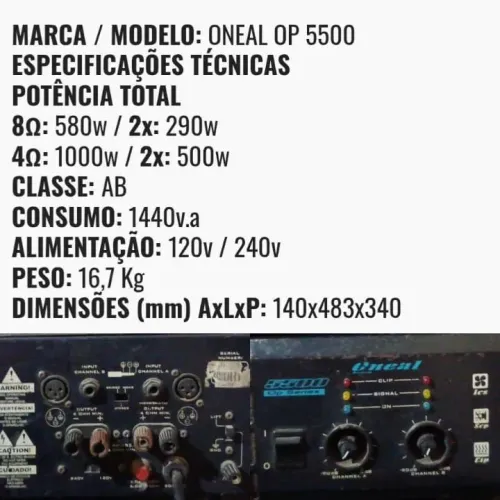 AMPLIFICADOR MODELO: ONEAL OP 5500