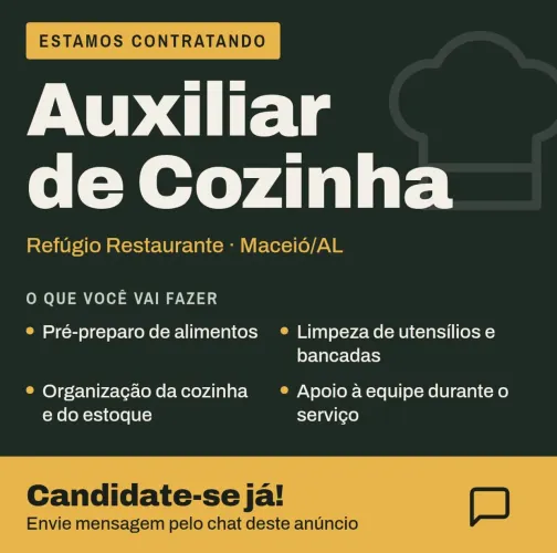 Vaga para auxiliar de cozinha 