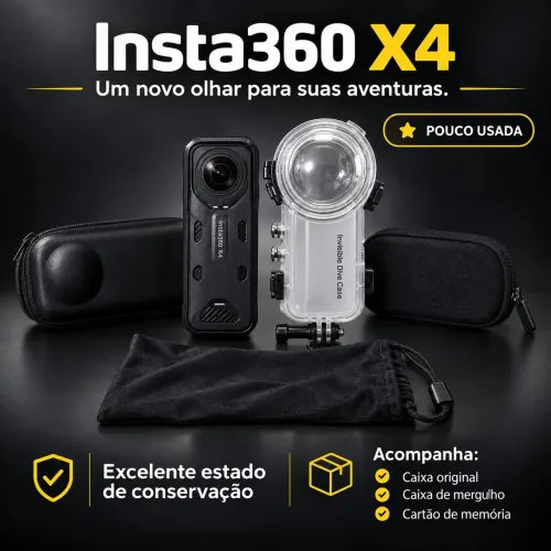 Insta360 X4 + SanDisk Extreme 128GB + Caixa De Mergulho