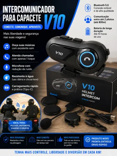 Intercomunicador Bluetooth para capacete/ motoqueiro