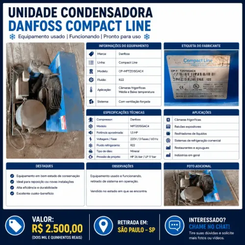 ? Unidade Condensadora Danfoss Compact Line - Refrigeração Comercial