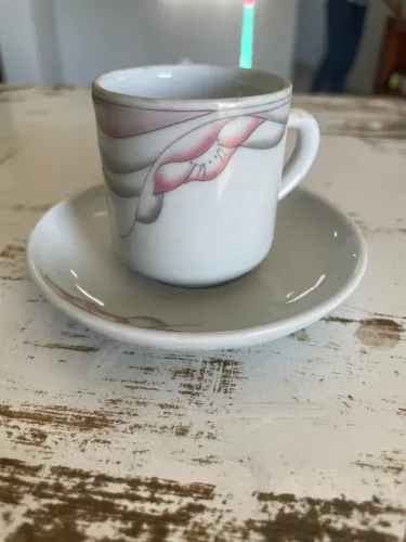 conjunto de xícara de café com pires em porcelana - Pozzani