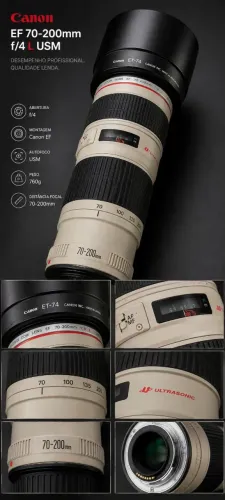 LENTE CANON 70 200 EF 4L PARA SAIR HOJE!