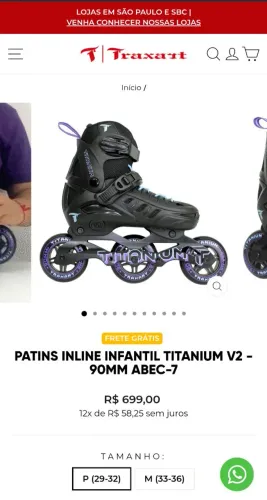 Patins traxart velocidade