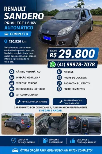 Renault Sandero Privilège Hi-flex 1.6 16V 5P AUT 2012