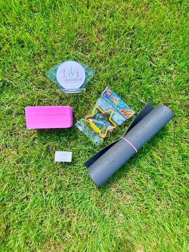KIT 1 Tapete de Yoga/ 1 Bloco Yoga/ 1 Pandeiro Estrela