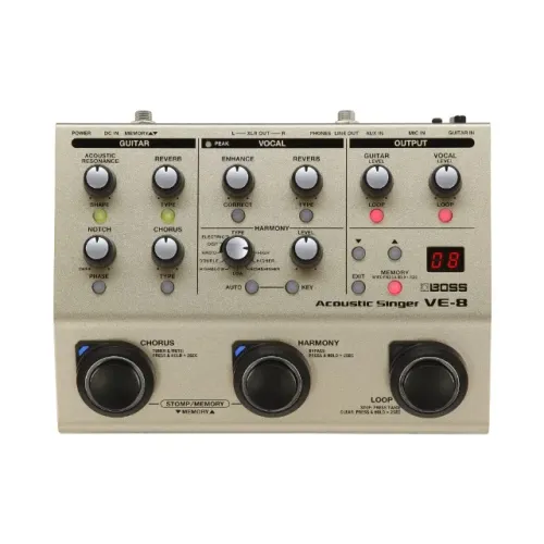 Pedal de efeito Boss Vocal Violão Guitar Singer VE-8 ve8