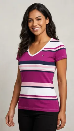 Camiseta feminina tam M listras Tommy Hilfiger