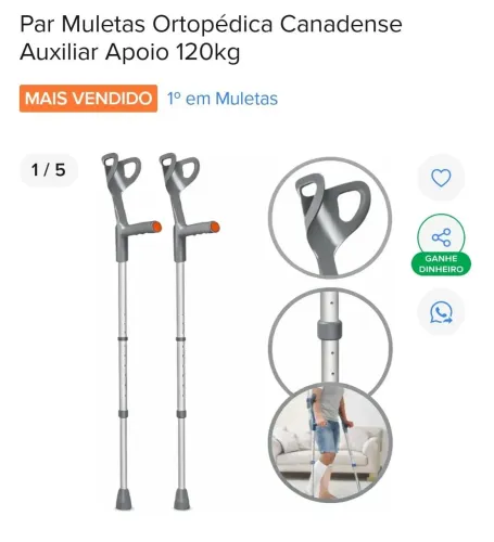 Par de muletas ortopédicas