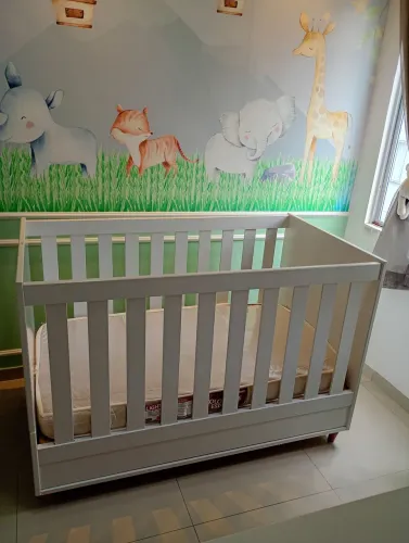 Berço + Colchão Baby de espuma e anti-vazamento