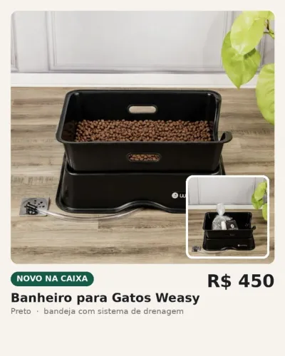 Banheiro para Gatos Weasy Preto com Drenagem Novo