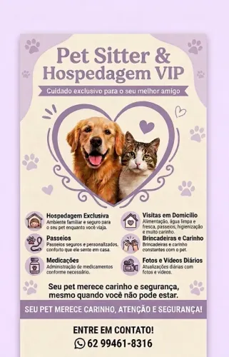 Pet Sitter & Hospedagem VIP - Cuidado Exclusivo para seu Pet