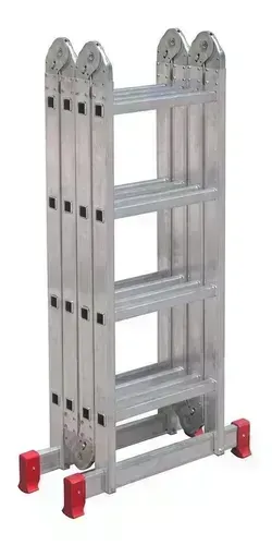 Escada Articulada Multifuncional 4x4 16 Degraus Worker Cor Alumínio