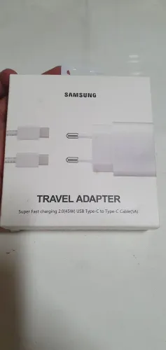 Carregador Samsung branco recarga rápida entrada tipo C