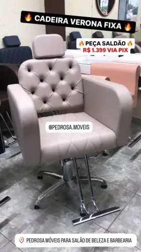 Cadeira Capitonê Hidráulica para Salão de Beleza Barbearia Cabeleireiros Mostruário