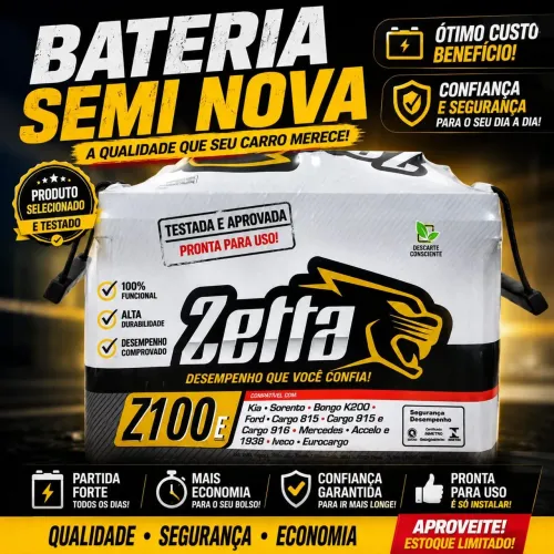 Bateria Zetta 100Ah Semi Nova