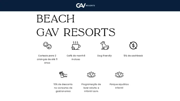 Temporada de Uma semana no Beach GAV Resort ( 4 pessoas)