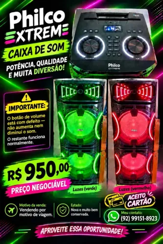 Caixa de som Philco extreme