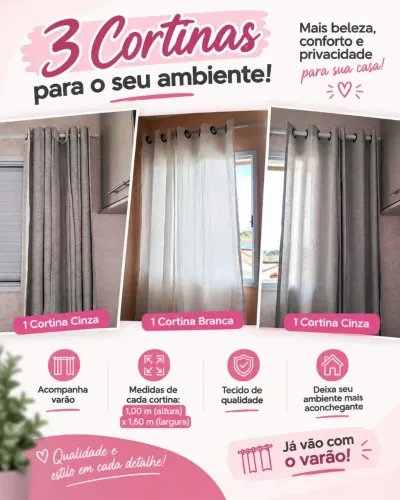 Cortina com Varão Já incluso