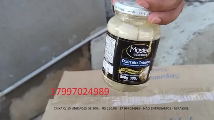 Palmito AÇAI 1 vidro de 300g Mirassol Não Entregamos *