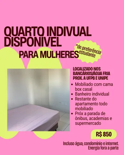Quarto individual para mulheres